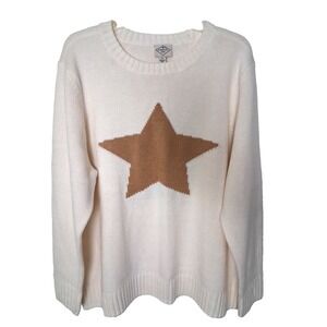 St Johns Bay Knit‎ Star Pattern Pullover Sweater Size 2X Holiday Christmas